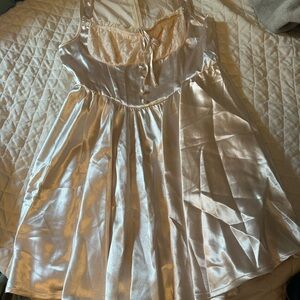 SHEIN Pearl White Satin Chemise